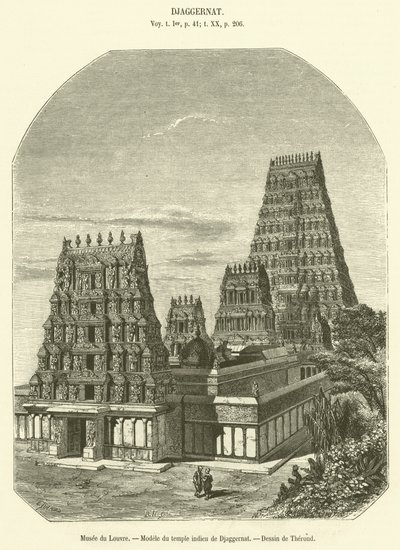 Musee du Louvre, Modelo do templo indiano de Djaggernat (gravura) de French School