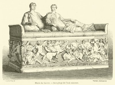 Musee du Louvre, sarcófago da Ásia Menor (gravura) de French School
