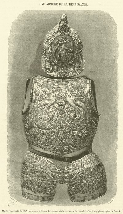 Museu Retrospectivo de 1865, armadura italiana do século XVI (gravura) de French School