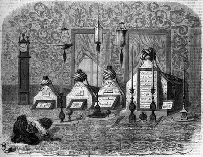 Arte funerária muçulmana: tumbas (túmulos) de dervixes torturadores. Scutari, Turquia de French School
