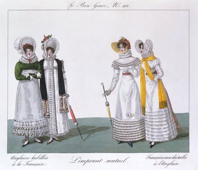 Empréstimo mútuo, prato da série Le Bon Genre, c.1810 de French School