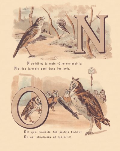 NÃO: Nightingale, nupcial, coruja, ortografia de French School