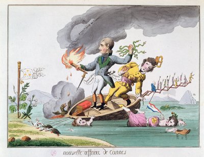 Napoleão Bonaparte (1769-1821) desembarcando perto de Cannes em seu retorno de Elba em 1815 de French School