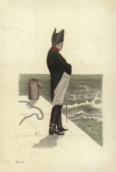 Napoleão I (litografia colorida) de French School