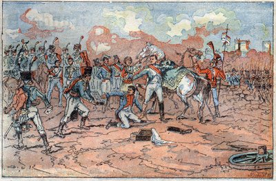 Napoleão I, feridas em frente de Regensburg de French School
