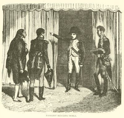 Napoleon Rebuking Morla (gravura) de French School