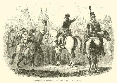 Napoleão dirigindo-se ao Exército da Itália (gravura) de French School