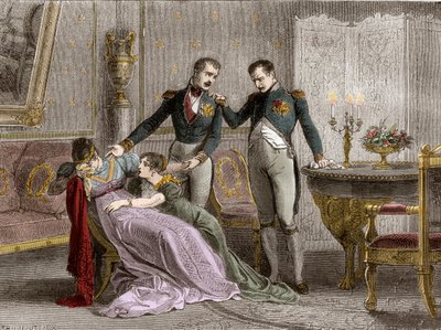 Napoleão anuncia a Josefina o dia marcado para a assinatura dos papéis do divórcio de French School