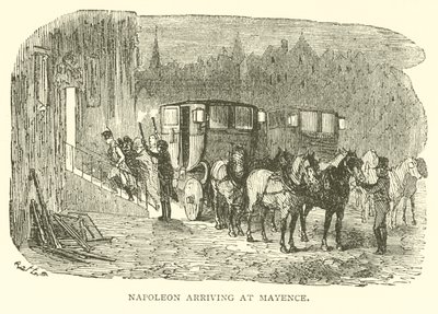 Napoleão chegando a Mayence (gravura) de French School