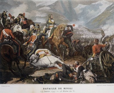 Napoleão na Batalha de Rivoli em 14 de janeiro de French School