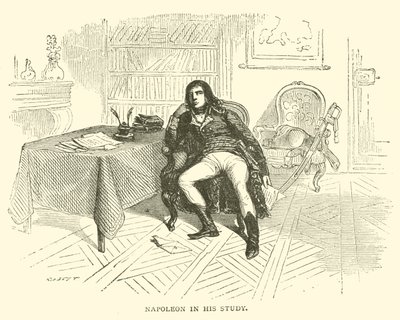 Napoleão em seu estudo (gravura) de French School