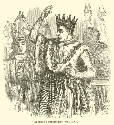 A Coroação de Napoleão em Milão (gravura) de French School
