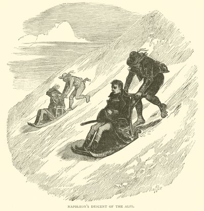 A descida de Napoleão dos Alpes (gravura) de French School