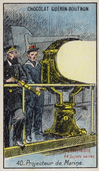 Holofote Naval (cromolitho) de French School