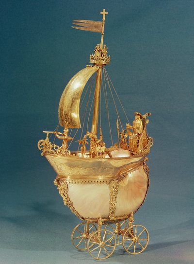 Nef pertencente ao Cardeal de Lorraine, 1579 (concha e prata dourada) de French School