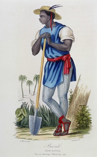 Nègre planteur du Brasil - na "Bibliotheque Universelle des Voyages" de Albert-Montémont, ed. Armand-Aubrée, Paris de French School