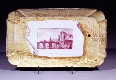 Placa de Niderviller, com estampa de trompe loeil, 1774 (cerâmica) de French School