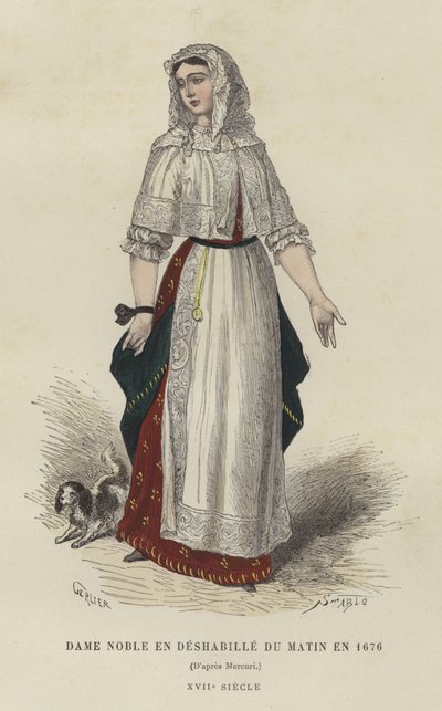 Nobre de vestido de manhã, 1676 de French School