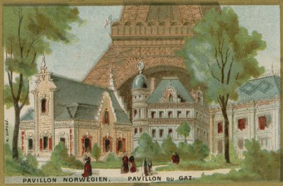Pavilhão norueguês e de gás na Feira Mundial de Paris de French School