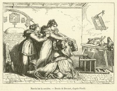Nuccia bat la sorciere (gravura) de French School