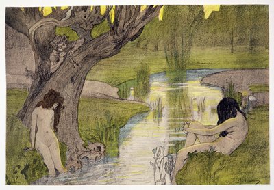 Nymphs Bathing, de LEstampe Moderne, publicou Paris em 1897-99 de French School
