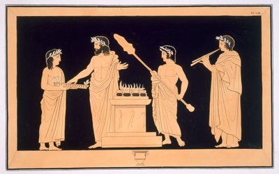 Ofertas em um altar, publicado em 1808-10 de French School
