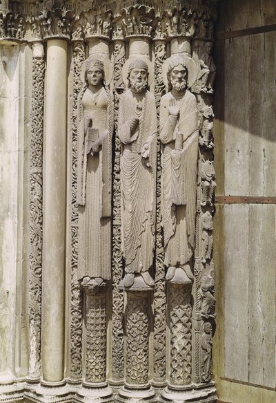 Figuras do Antigo Testamento, do portal real da fachada oeste, c.1145-50 de French School