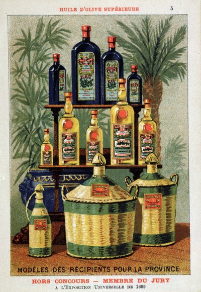 Recipientes de azeite para Paris e para a Província apresentados na Exposição Mundial de 1889. de French School