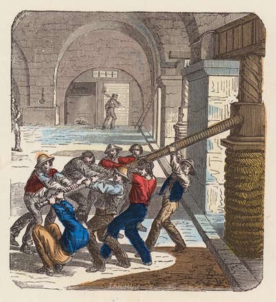 Produção de azeite (gravura colorida) de French School
