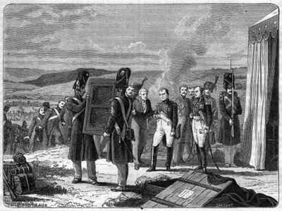 Na véspera da Batalha de Borodino, 7 de Setembro de 1812: Napoleão antes do retrato do Rei de Roma - O retrato do Rei de Roma Napoleão II traz a Napoleão I a véspera da Batalha de Moskova (Batalha de Borodino) de French School