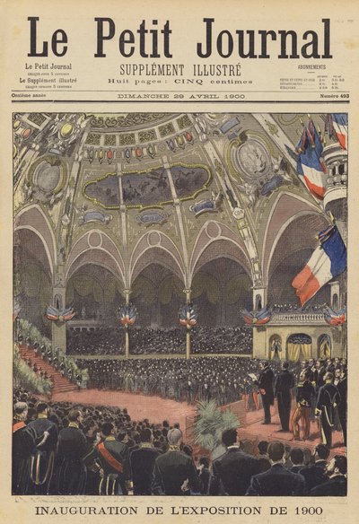 Abertura da Exposição Universelle de 1900 em Paris (cor litho) de French School