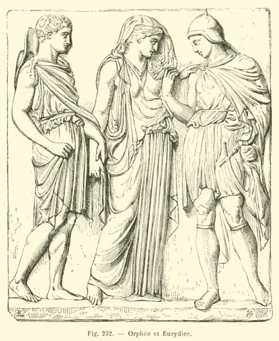 Orphee et Eurydice (gravura) de French School