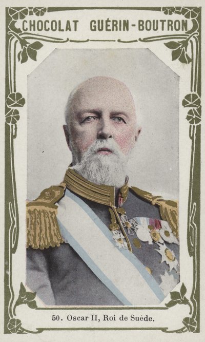 Oscar II, Roi de Suede (foto colorida) de French School