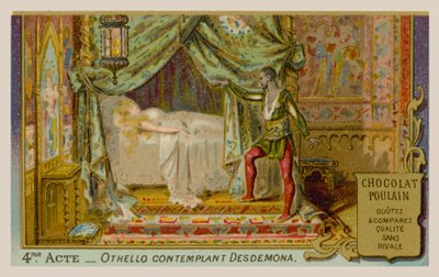 Otelo contemplando Desdemona de French School