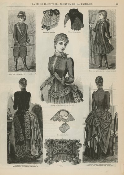 Página de La Mode Illustree, 1885 de French School