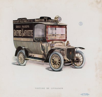Página do catálogo da Panhard & Levassor (cor litho) de French School