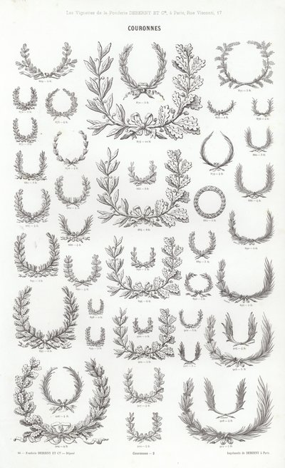 Página de Vignettes Typographiques (gravura) de French School