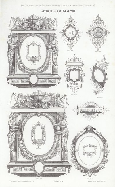 Página de Vignettes Typographiques (gravura) de French School
