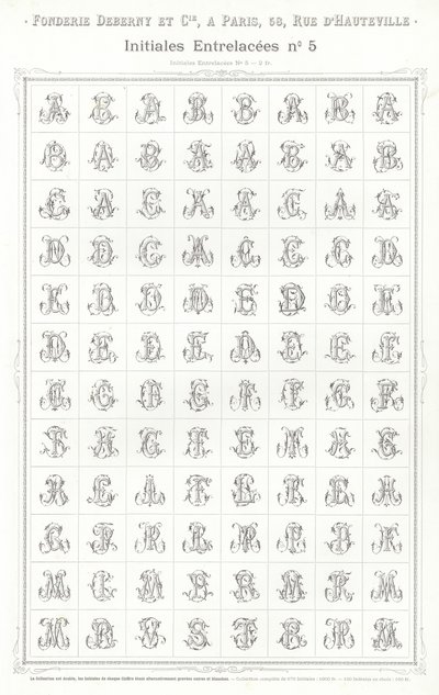 Página de Vignettes Typographiques (gravura) de French School