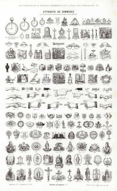 Página de Vignettes Typographiques (gravura) de French School