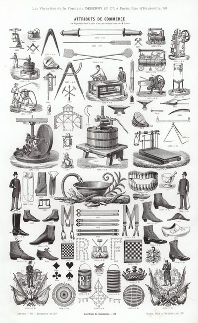 Página de Vignettes Typographiques (gravura) de French School