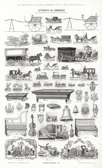 Página de Vignettes Typographiques (gravura) de French School