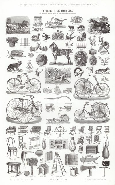 Página de Vignettes Typographiques (gravura) de French School