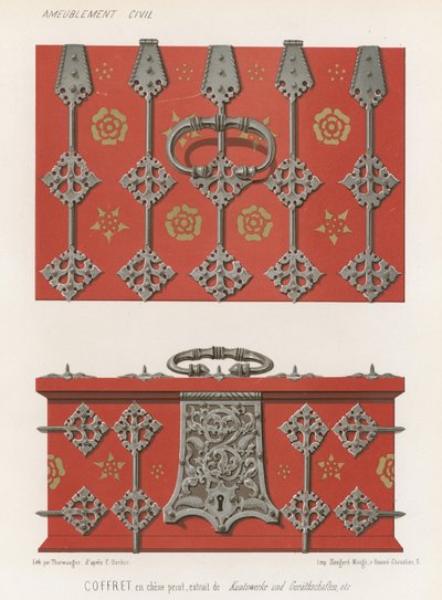 Caixão de carvalho pintado de French School