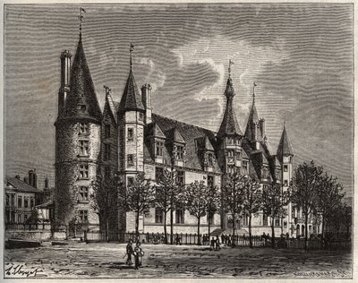 Palais ducal de Nevers - Chateau du 15 - 16th century - gravura em "La France illustree: geography, history, statistical administration" de V.-A. Malt-Brown. 1884 de French School