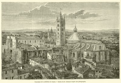 Panorama da catedral de Siena (gravura) de French School