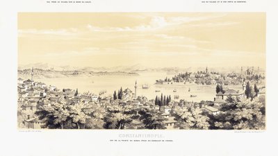 Panorama de Constantinopla, com duas vistas de Buyukdere de French School