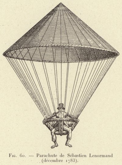 Parachute de Sebastien Lenormand (Decembre 1783) (gravação) de French School