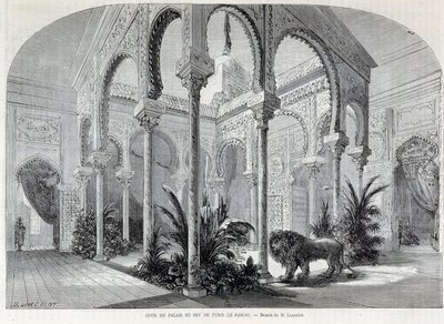 Parc du Montsouris: interior do Palais du Bey em Tunis, na Exposição Mundial de 1867. de French School