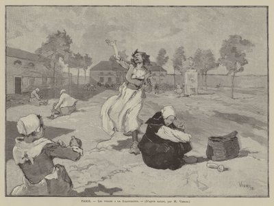Paris, Les folles a la Salpetriere (gravura) de French School